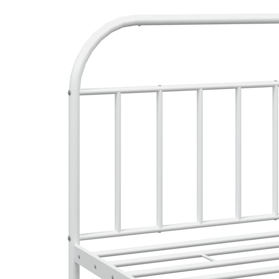 Estructura de cama con cabecero metal blanca 200x200