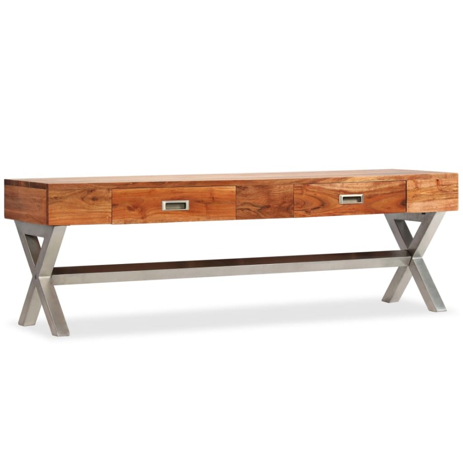 Mueble dde TV con cajones madera maciza acabado sheesham 140