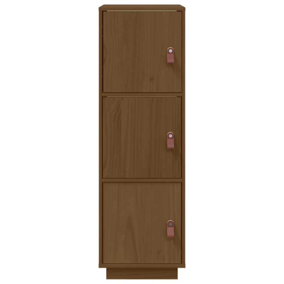 Aparador alto madera maciza de pino marrón miel 34x40x108,5