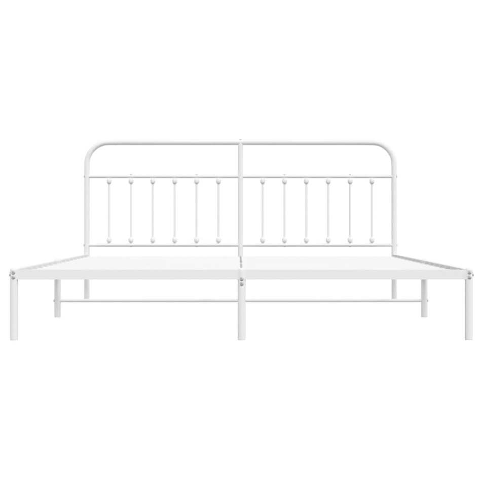 Estructura de cama con cabecero metal blanca 200x200