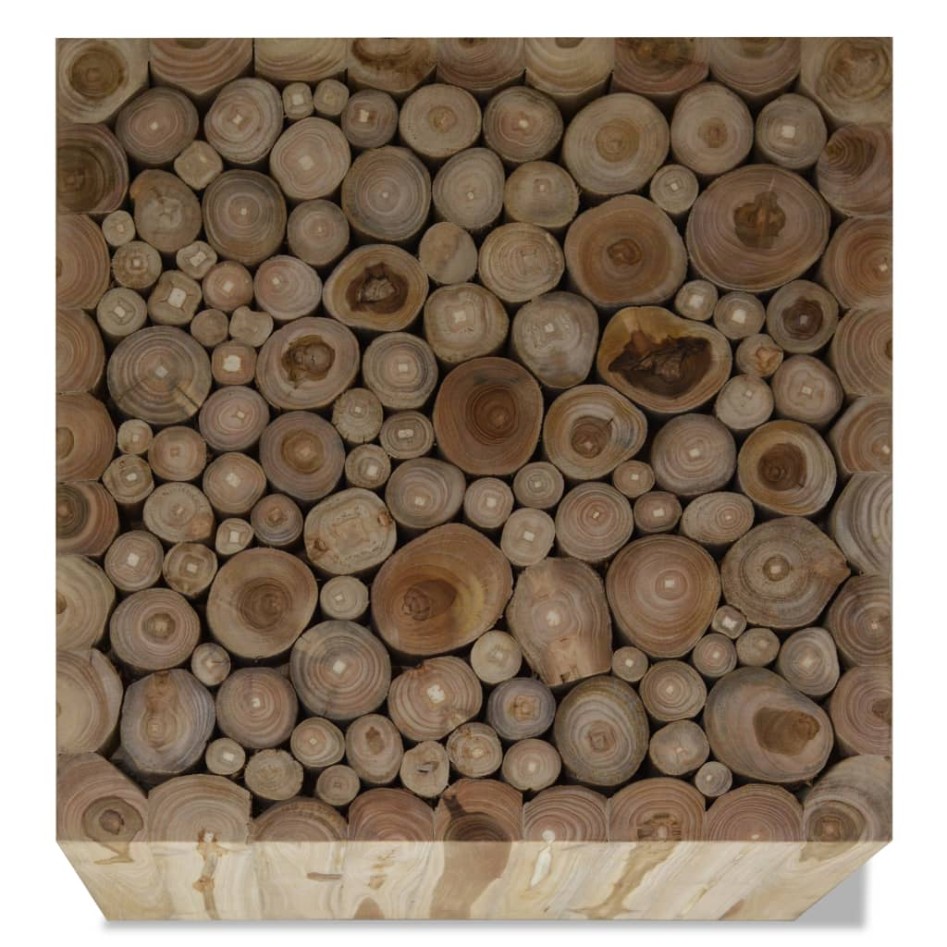 Mesa de centro de madera de teca genuina 50x50x35