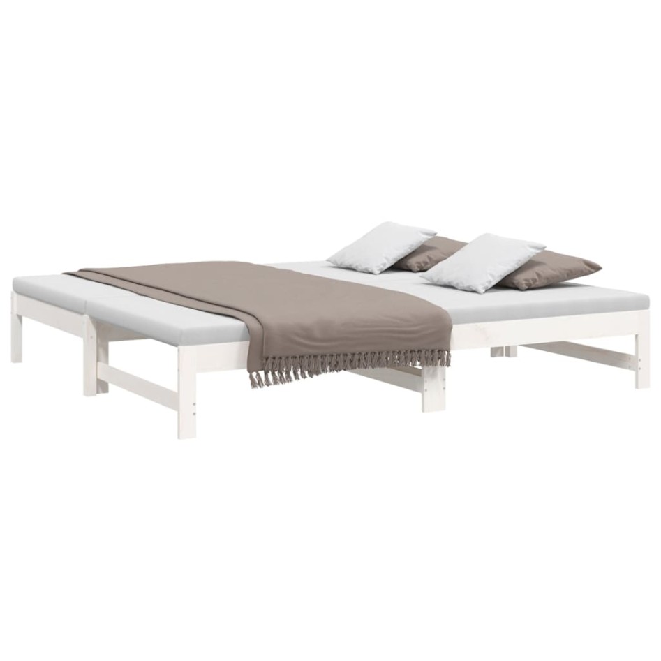 Sofá cama extraíble madera maciza de pino blanco 2x(90x190)
