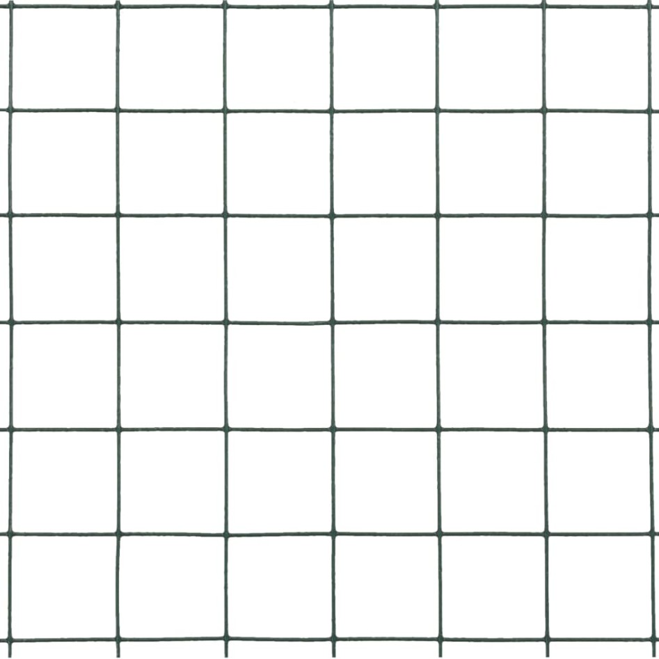 Alambrada de gallinero acero revestimiento PVC verde 25x1,5