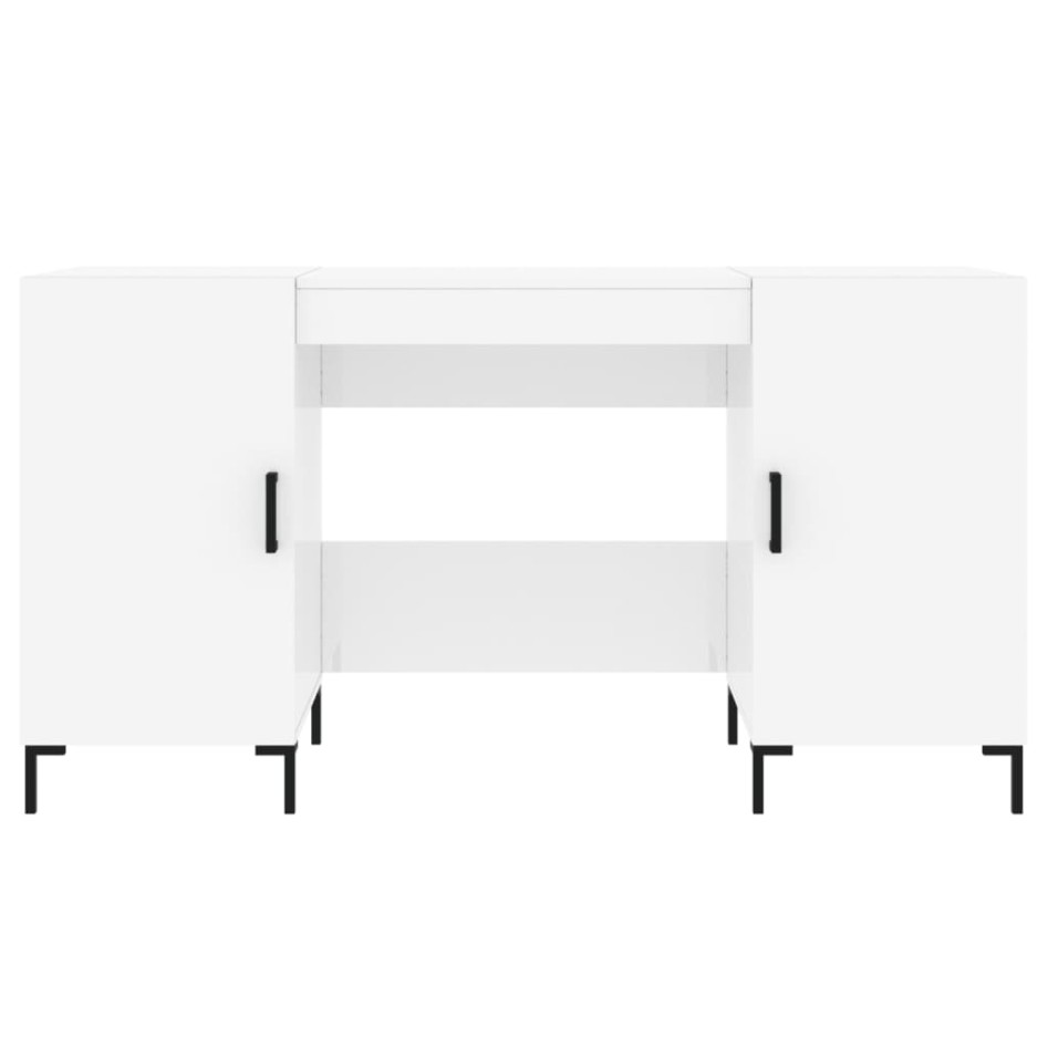 Escritorio madera contrachapada blanco brillante 140x50x75
