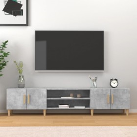 Mueble de TV madera contrachapada gris hormigón 180x31,5x40
