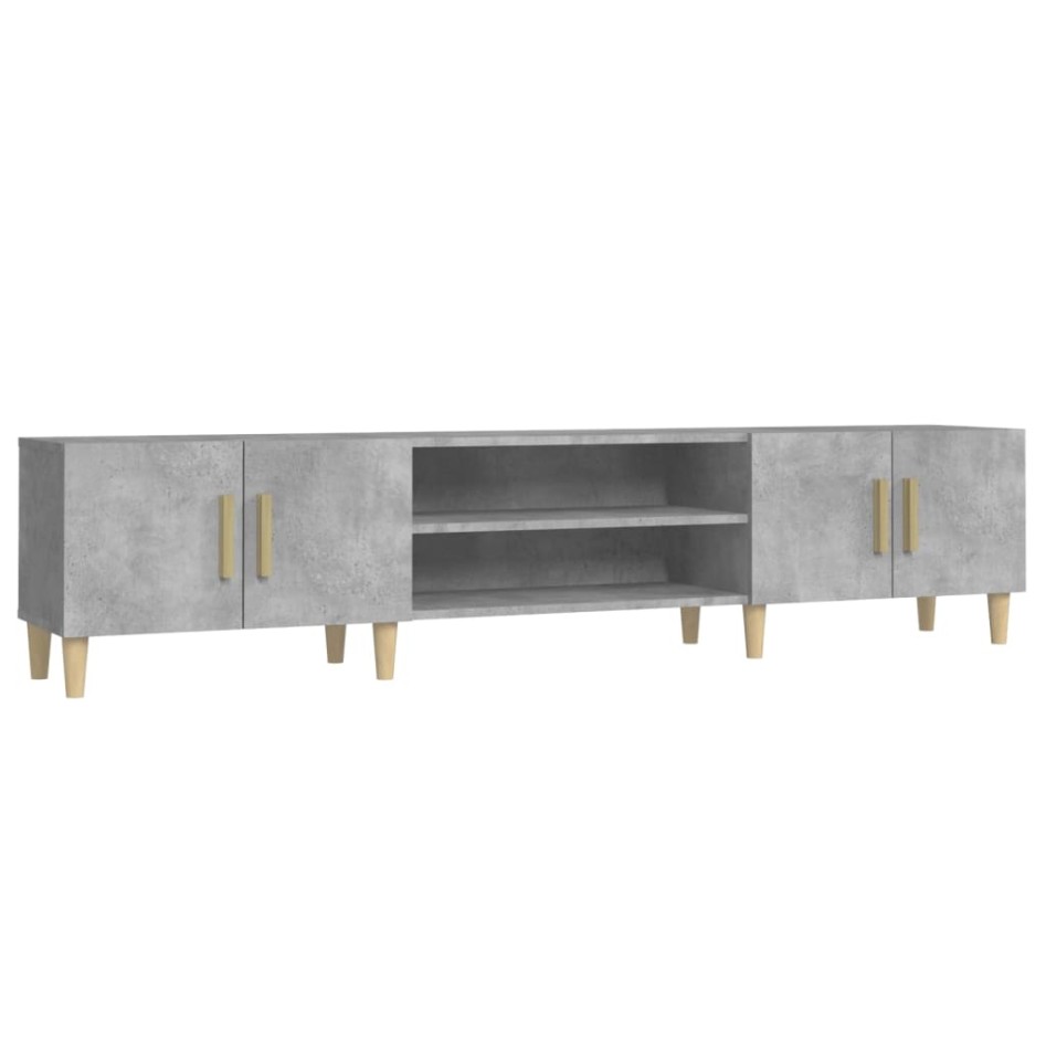 Mueble de TV madera contrachapada gris hormigón 180x31,5x40