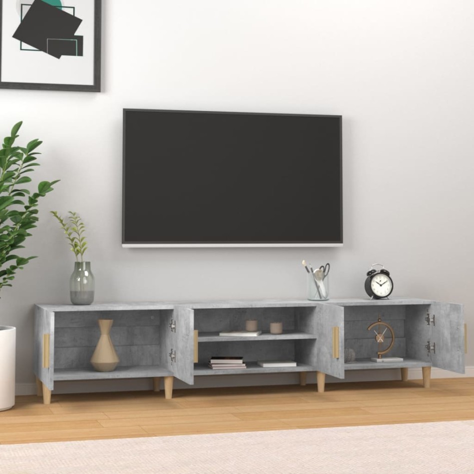 Mueble de TV madera contrachapada gris hormigón 180x31,5x40
