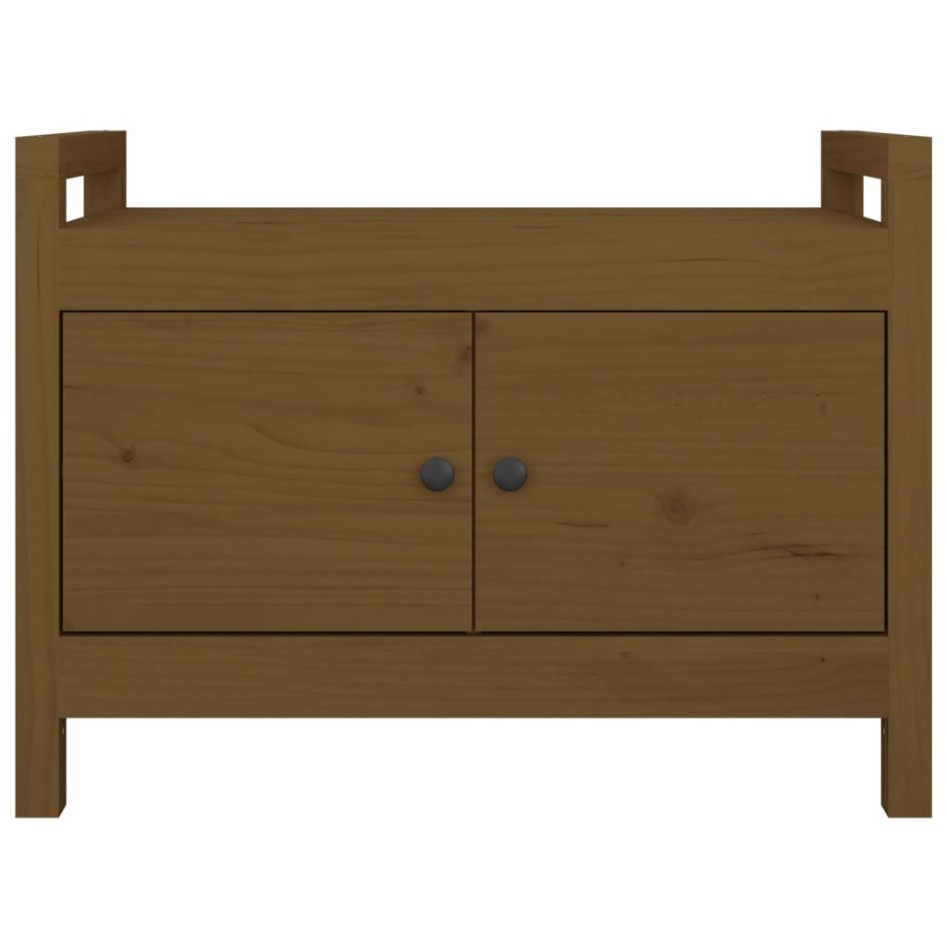 Banco de recibidor madera maciza de pino marrón miel