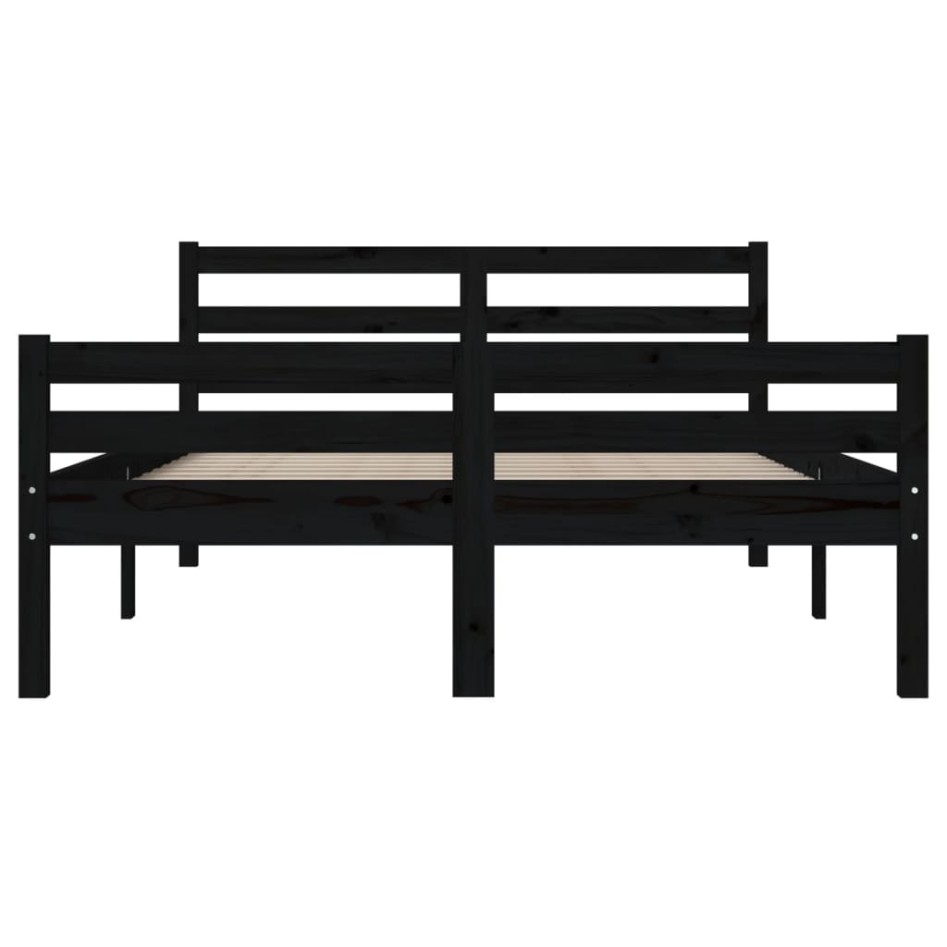 Estructura de cama madera maciza negro 120x200