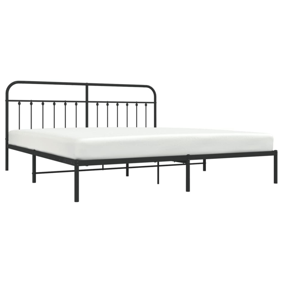 Estructura de cama con cabecero metal negro 200x200