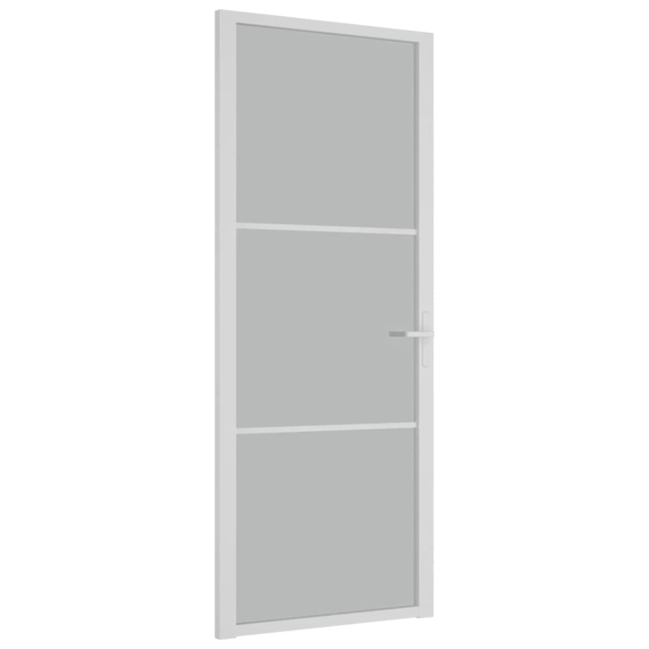 Puerta interior de vidrio y aluminio blanco mate 83x201,5