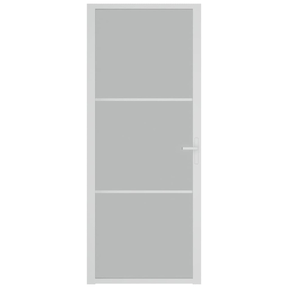 Puerta interior de vidrio y aluminio blanco mate 83x201,5