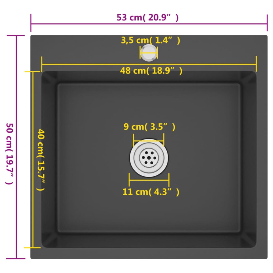 Fregadero hecho a mano de acero inoxidable