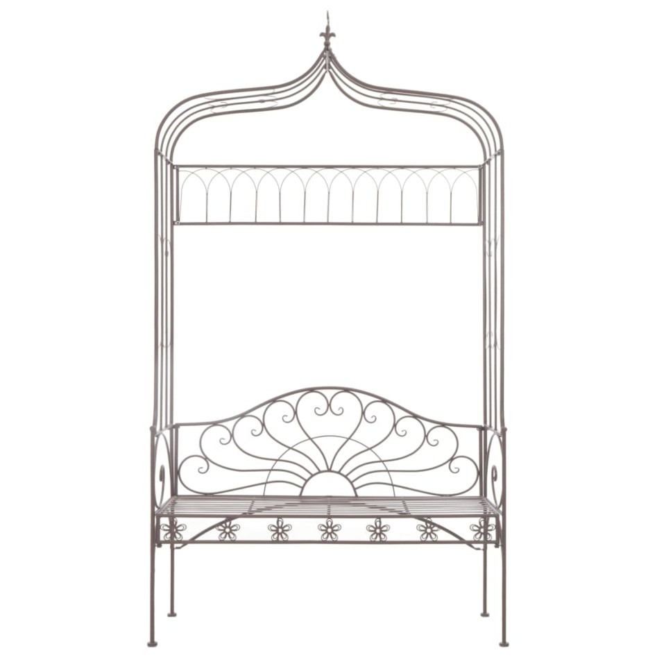 Banco de jardín 122 cm hierro color marrón