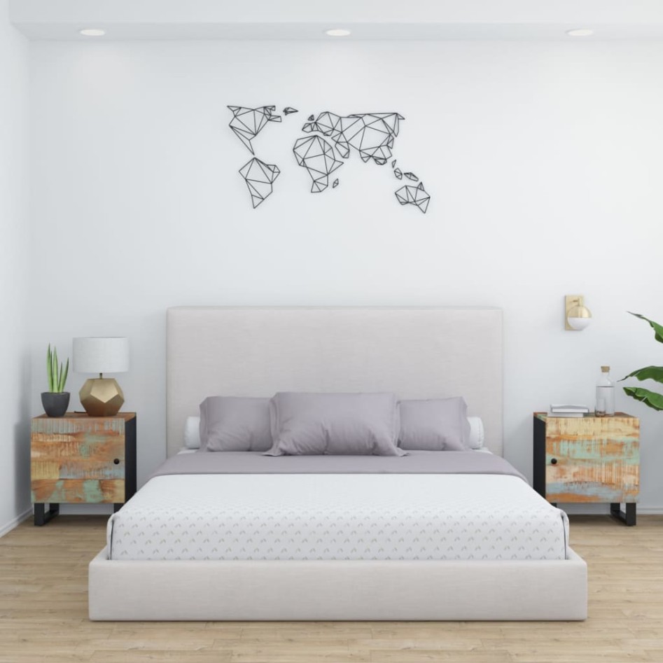 Mesitas de noche 2 uds de madera maciza reciclada 40x33x46