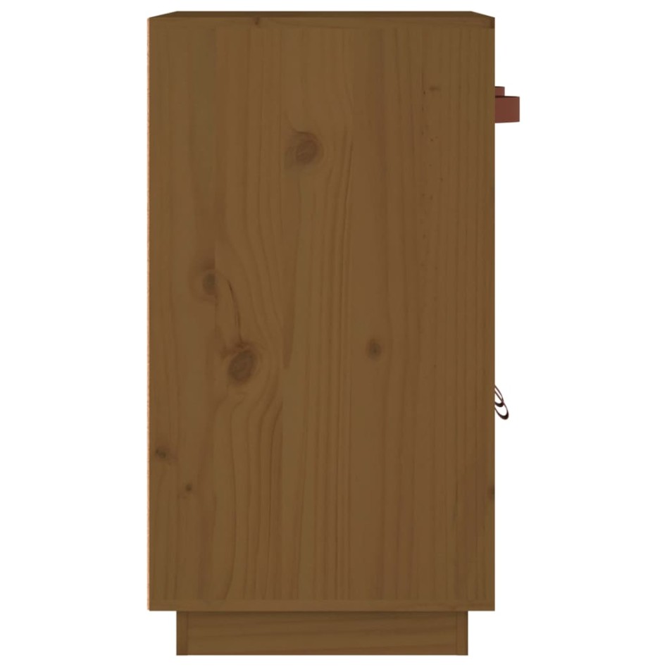 Aparador de madera maciza de pino marrón miel 65,5x40x75