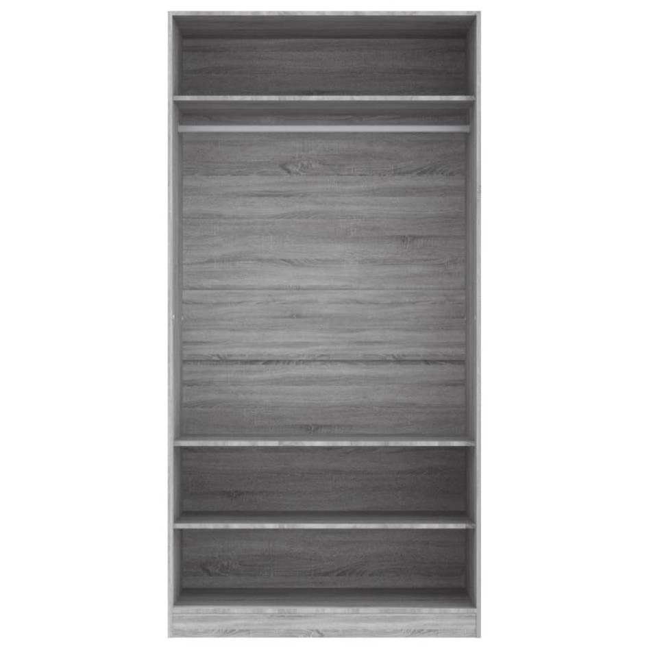 Armario de madera contrachapada gris Sonoma 100x50x200