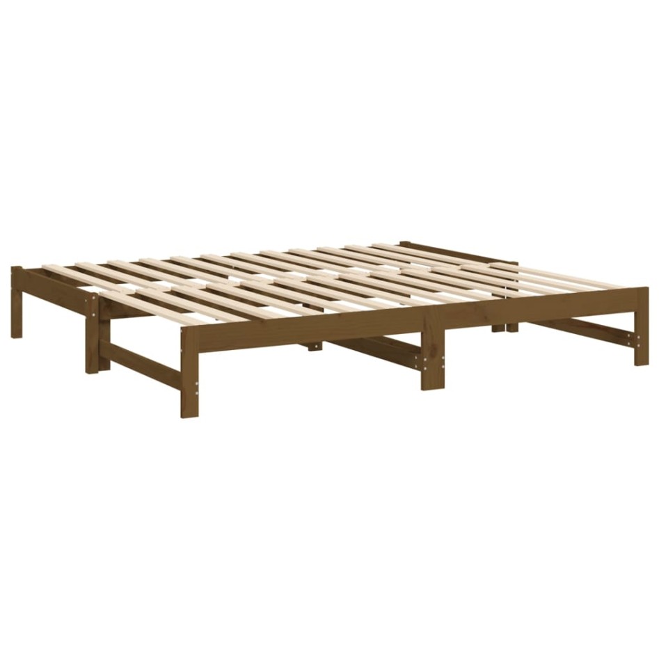 Sofá cama extraíble madera maciza pino marrón miel