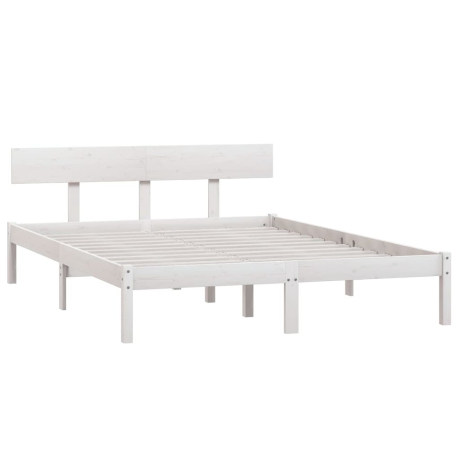 Estructura de cama madera maciza de pino blanca 150x200