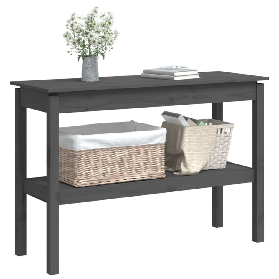 Mesa consola madera maciza de pino gris 110x40x75