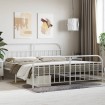Estructura cama metal con cabecero y estribo blanco 200x200 cm