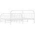 Estructura cama metal con cabecero y estribo blanco 200x200