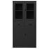 Armario oficina acero y vidrio templado antracita 90x40x180