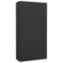Armario oficina acero y vidrio templado antracita 90x40x180