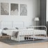 Estructura cama metal con cabecero y estribo blanco 160x200