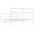 Estructura cama metal con cabecero y estribo blanco 160x200