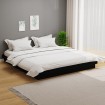 Estructura de cama de madera maciza negro 200x200 cm