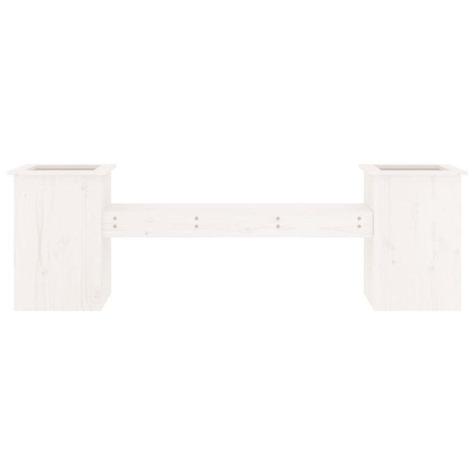 Banco con jardineras madera de pino blanco 184,5x39,5x56,5