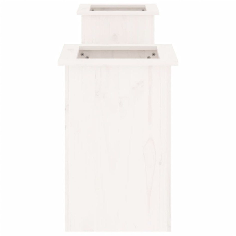 Banco con jardineras madera de pino blanco 184,5x39,5x56,5