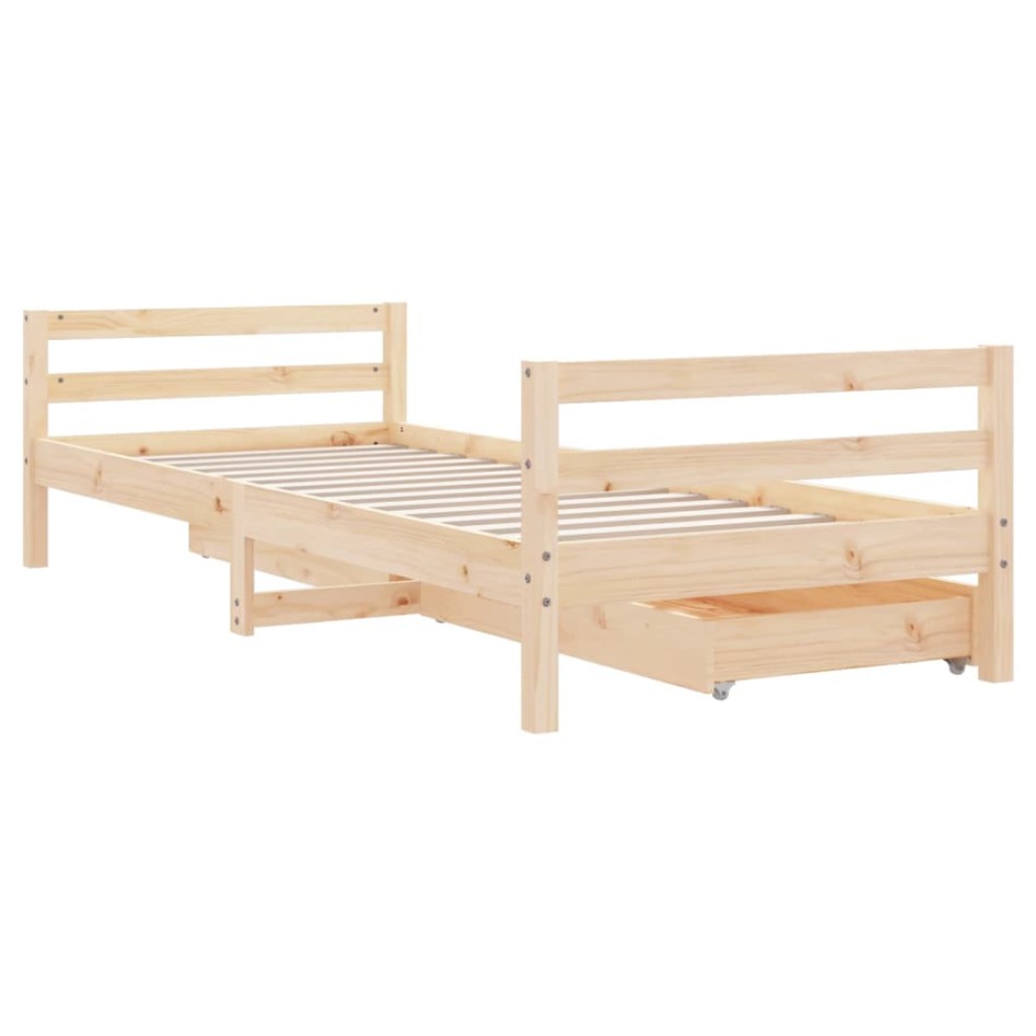 Estructura de cama infantil con cajones madera pino 90x190