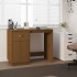 Escritorio de madera maciza de pino marrón miel 95x50x75