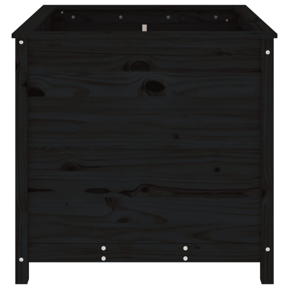 Jardinera madera maciza de pino negro 82,5x82,5x78