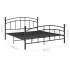 Estructura de cama de metal negro 200x200