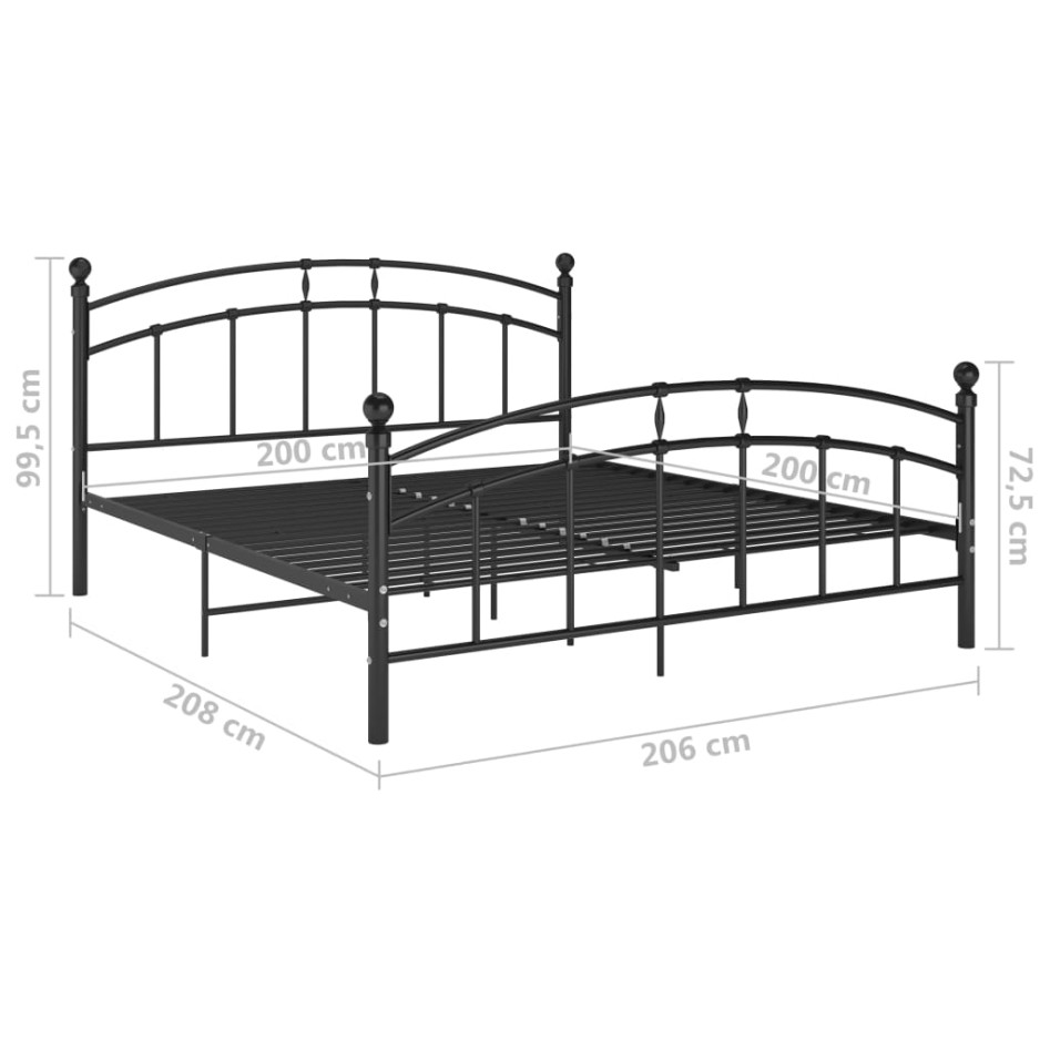 Estructura de cama de metal negro 200x200
