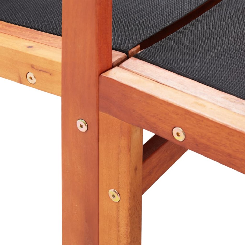 Silla de jardín con reposapiés madera de eucalipto y