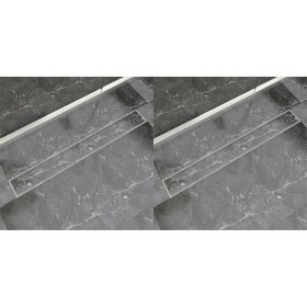 Desagüe lineal de ducha 2 piezas 930x140 mm acero