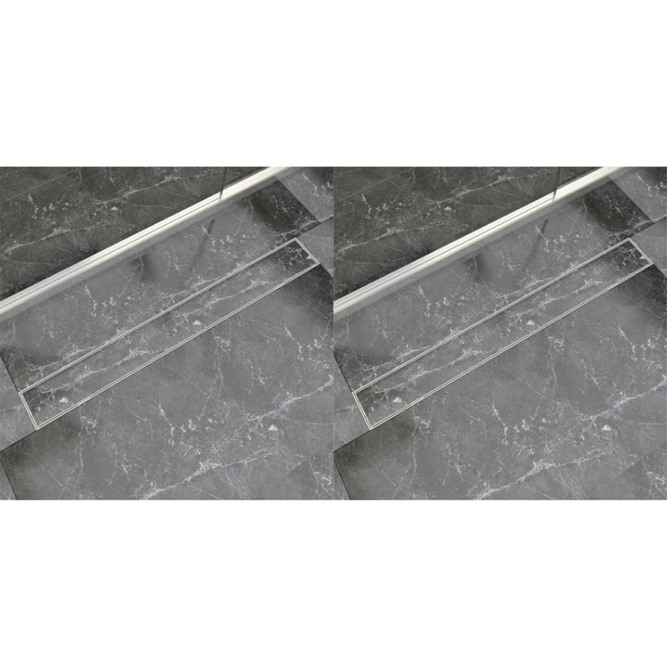 Desagüe lineal de ducha 2 piezas 930x140 mm acero