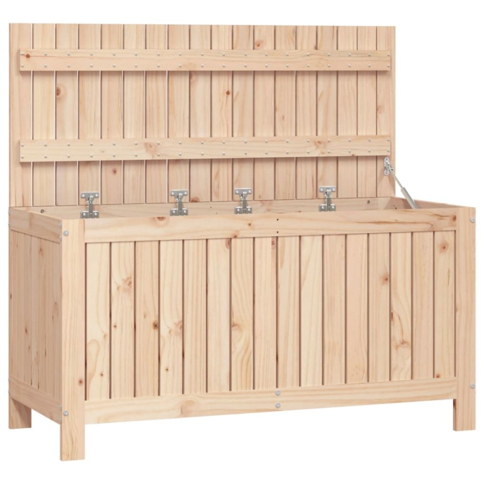 Caja de almacenaje jardín madera maciza de pino 115x49x60