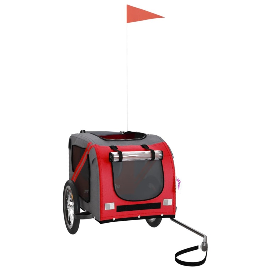 Remolque de bicicleta mascotas hierro tela Oxford rojo