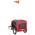 Remolque de bicicleta mascotas hierro tela Oxford rojo