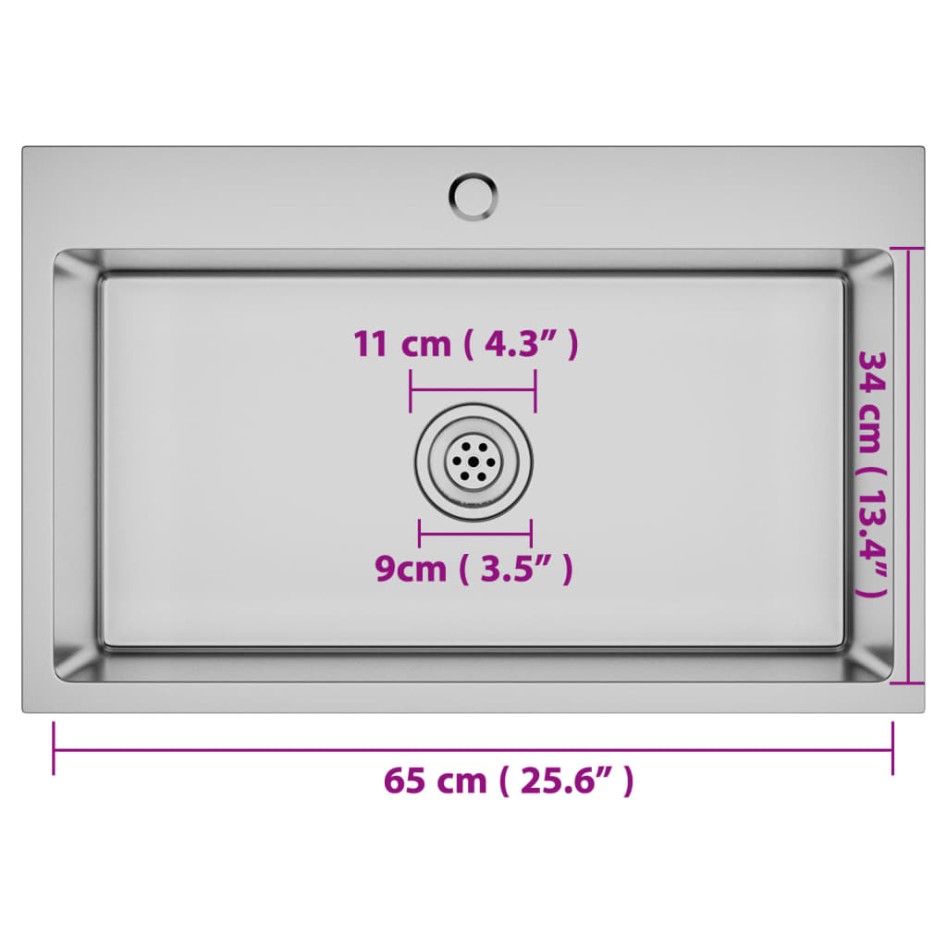 Fregadero de cocina hecho a mano acero