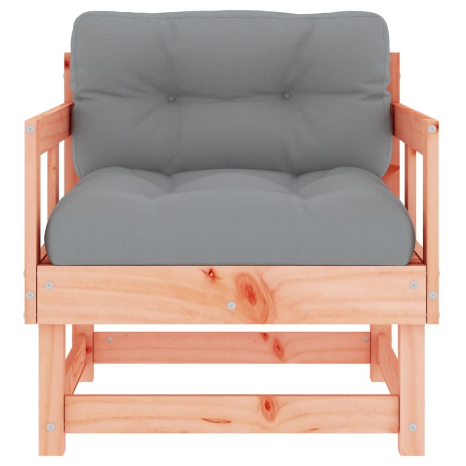 Sillones de jardín y cojines 2 uds madera maciza abeto