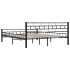 Estructura de cama de acero negro 160x200