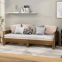 Sofá cama extraíble madera maciza marrón miel 2x(90x200)