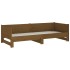 Sofá cama extraíble madera maciza marrón miel 2x(90x200)