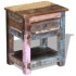 Mesa auxiliar con 1 cajón madera maciza reciclada 43x33x51